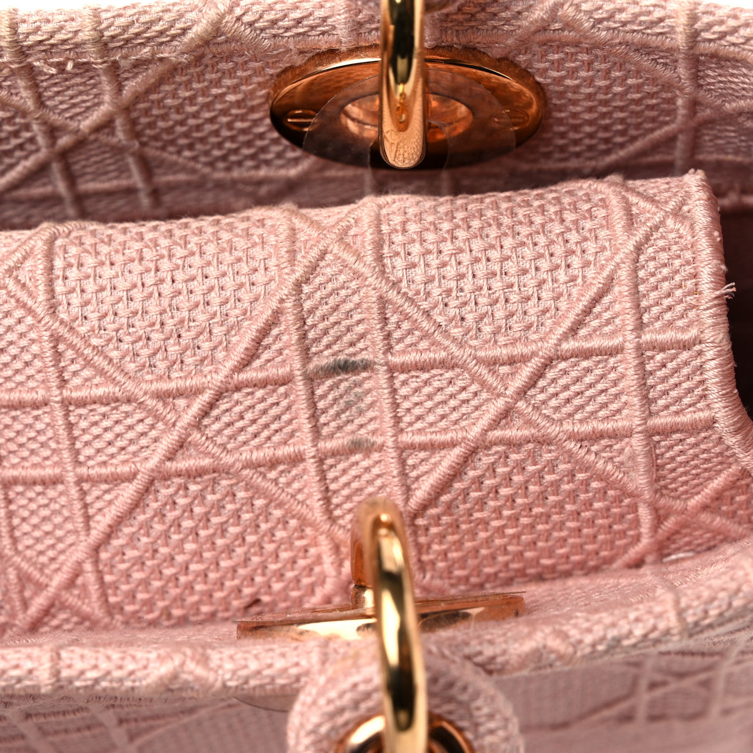 Christian Dior Canvas Embroidered Cannage Medium Lady D-Lite Pink 13 of 14