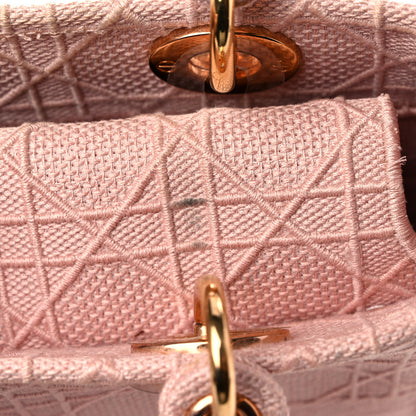 Christian Dior Canvas Embroidered Cannage Medium Lady D-Lite Pink 13 of 14
