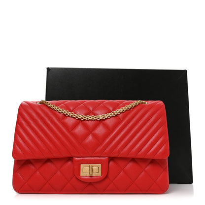Chanel Caviar Chevron Quilted 2.55 Reissue 227 Flap Red 10 of 10