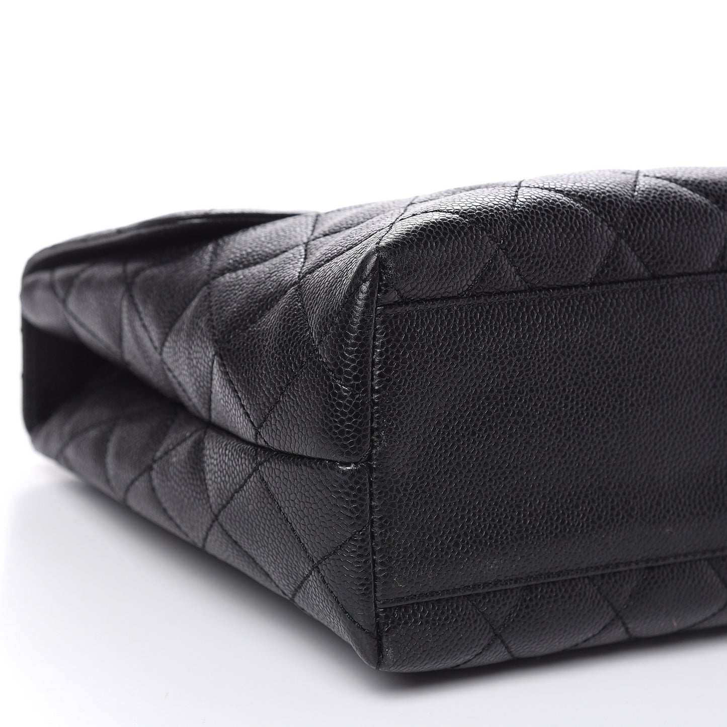 Caviar Quilted Jumbo Kelly Flap Black