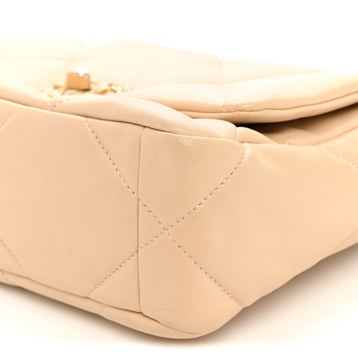 Chanel Lambskin Quilted Medium Chanel 19 Flap Light Beige 9 of 11
