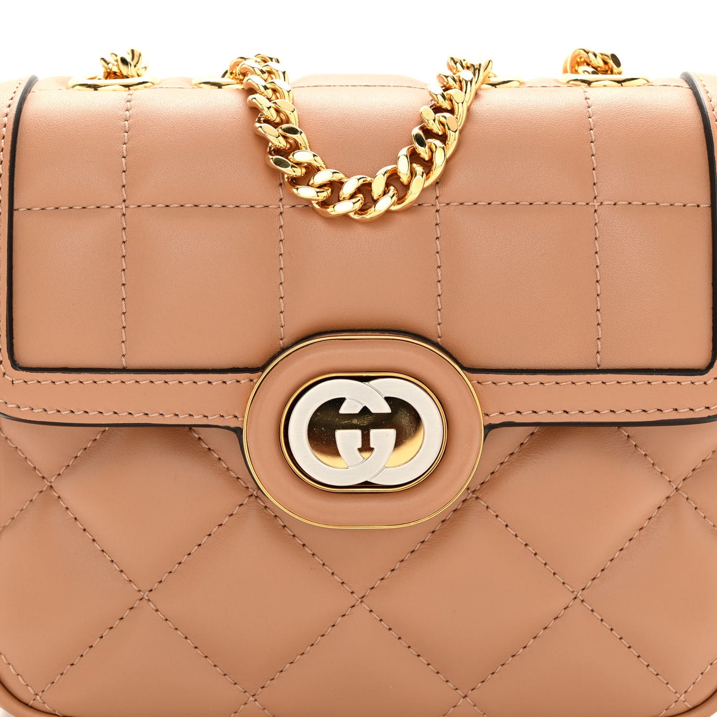 Calfskin Quilted Mini Deco Shoulder Bag Camelia