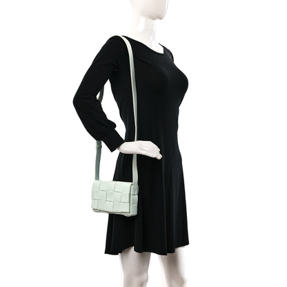 Bottega Veneta Lambskin Maxi Intrecciato Small Cassette Crossbody Bag Glacier 2 of 10