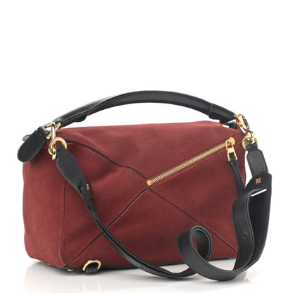 Loewe Suede Medium Puzzle Bag Red 3 of 15