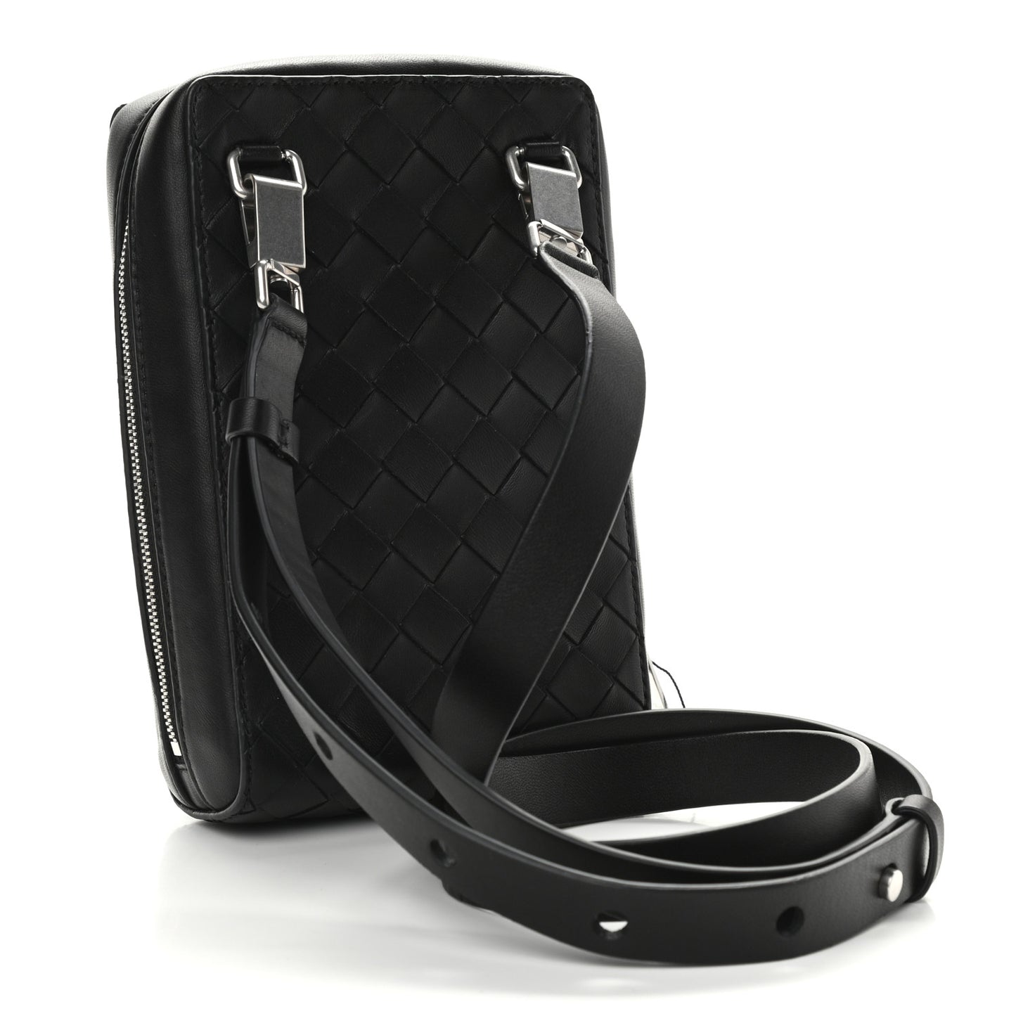 Nappa Intrecciato Crossbody Bag Black