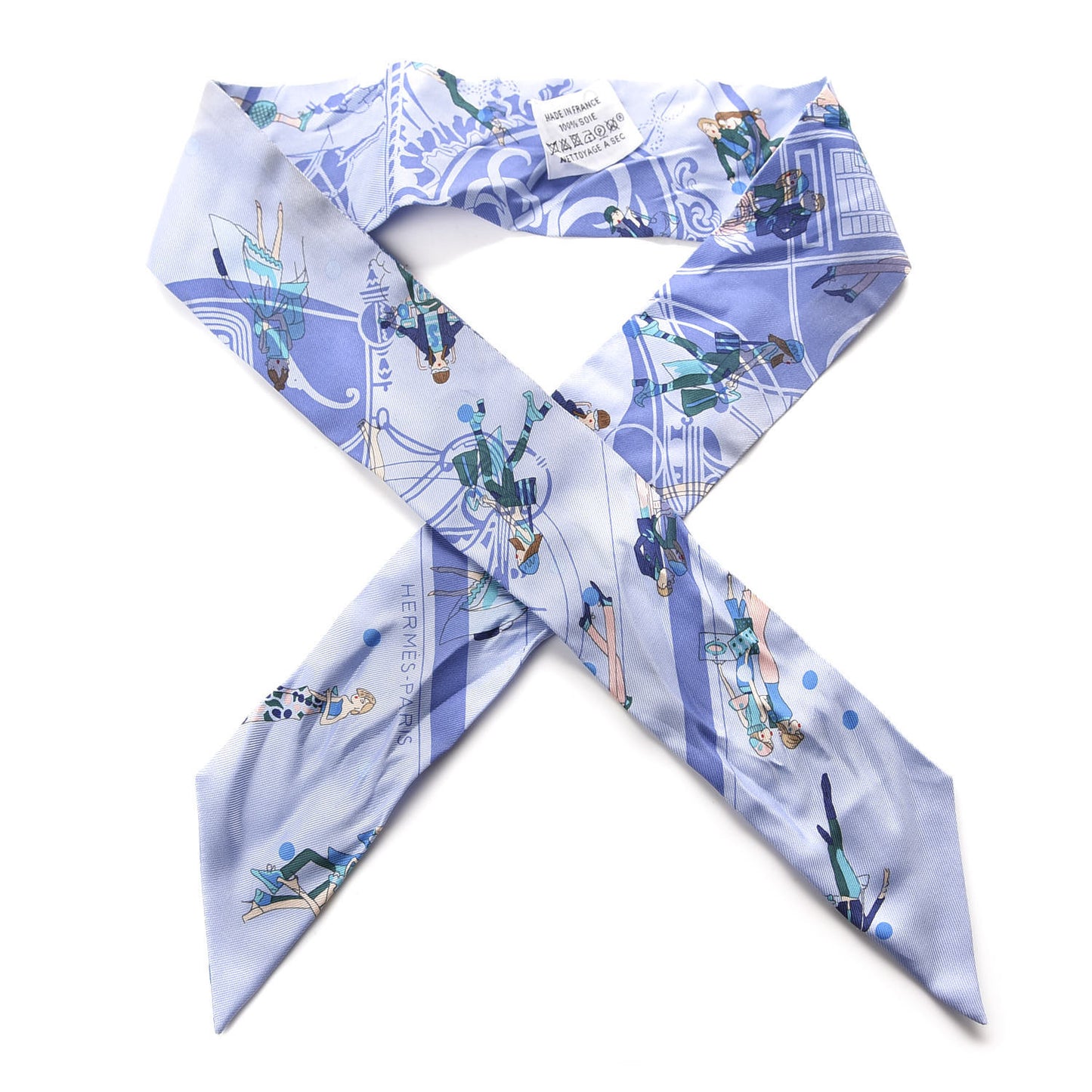 Silk Ex-Libris Les Parisiennes Twilly Ciel Turquoise Lavender