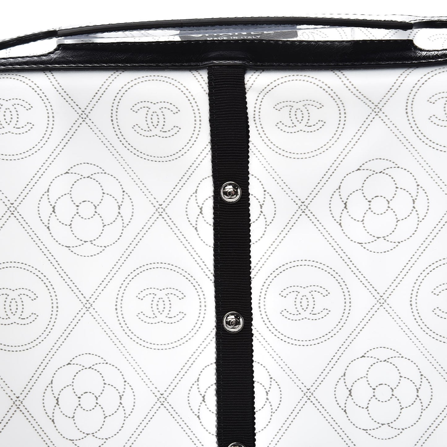 PVC Calfskin Coco Bag Raincoat White Black