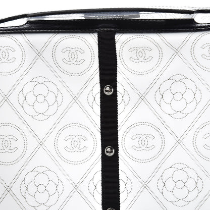 Chanel PVC Calfskin Coco Bag Raincoat White Black 5 of 8