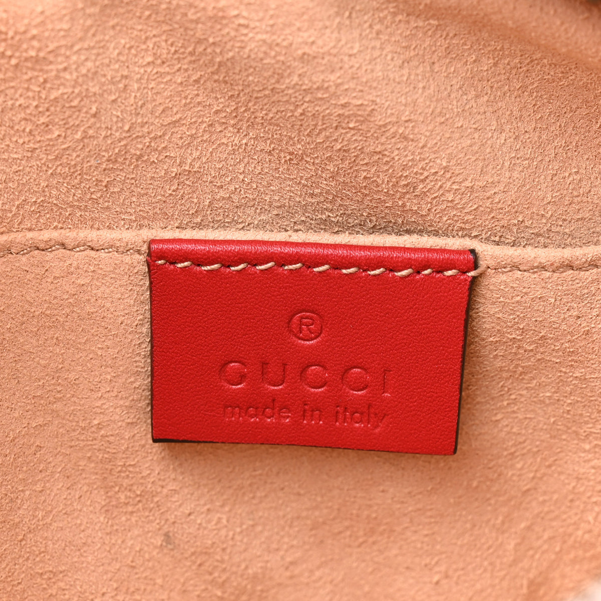 Gucci Calfskin Matelasse GG Marmont Belt Bag 85 34 Hibiscus Red 6 of 11