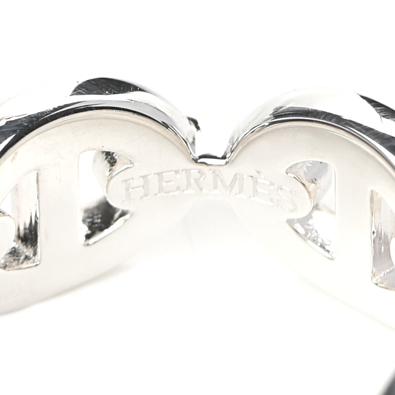 Hermes Sterling Silver PM Chaine d'Ancre Enchainee Band Ring 46 3.75 4 of 7