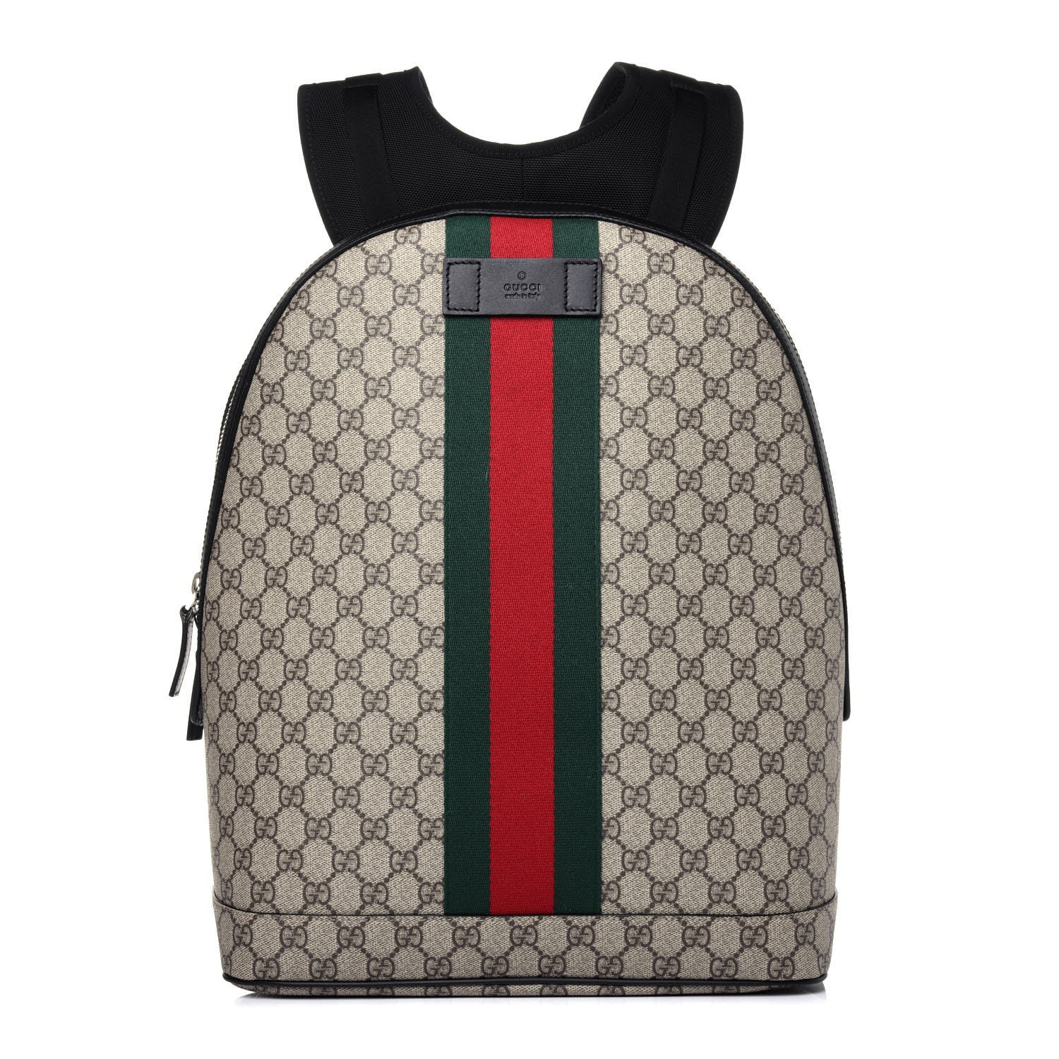 Gucci GG Supreme Monogram Web Dome Backpack Black 1 of 16