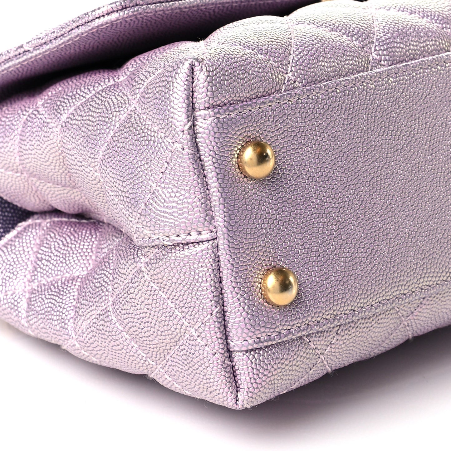 Iridescent Caviar Quilted Mini Coco Handle Flap Light Pink