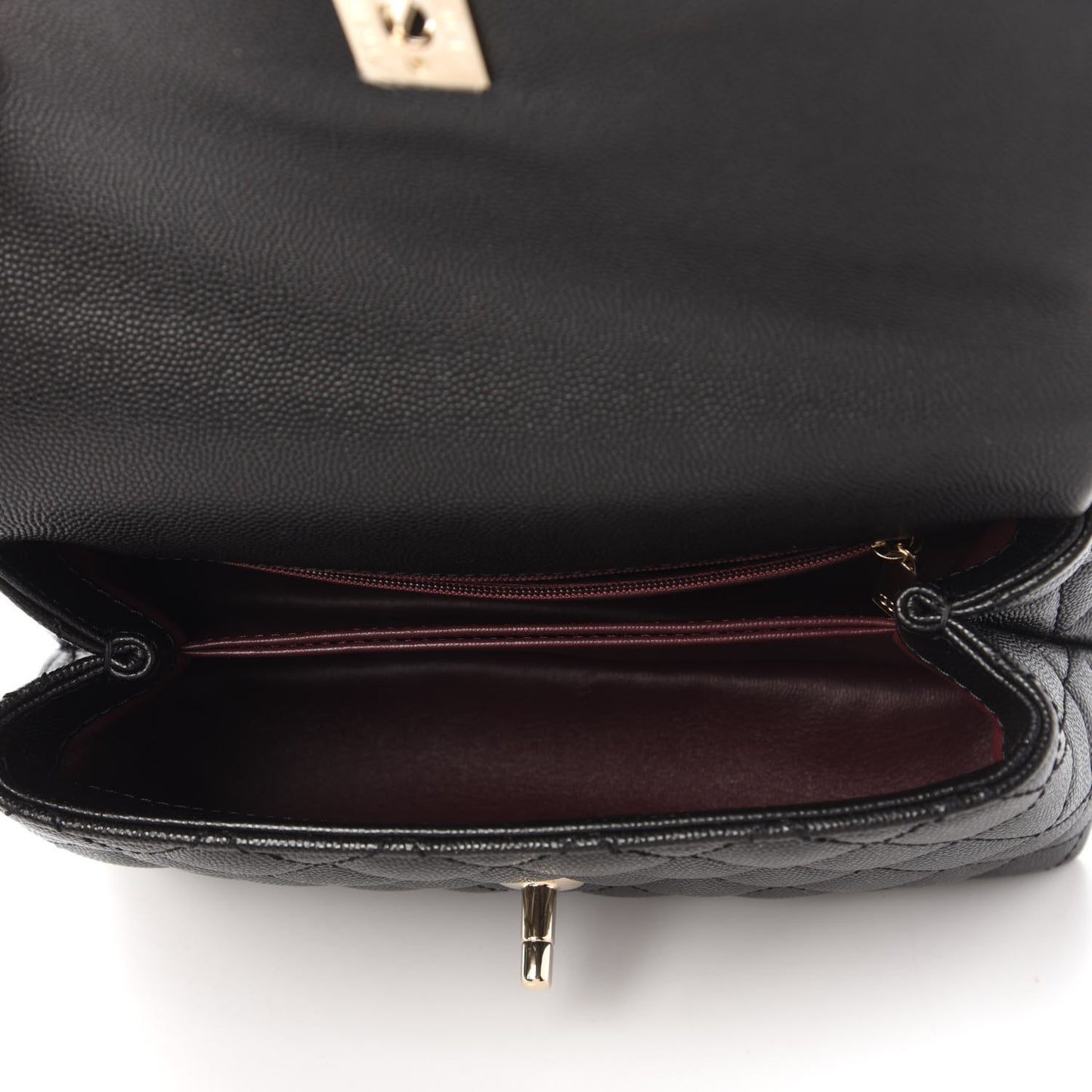 Caviar Quilted Mini Coco Handle Flap Black