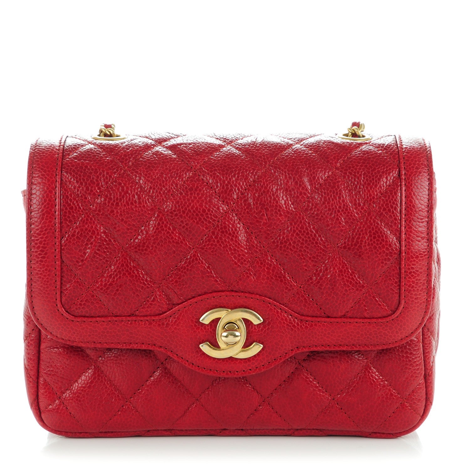 Chanel Caviar Quilted Mini Square Flap Red 1 of 8