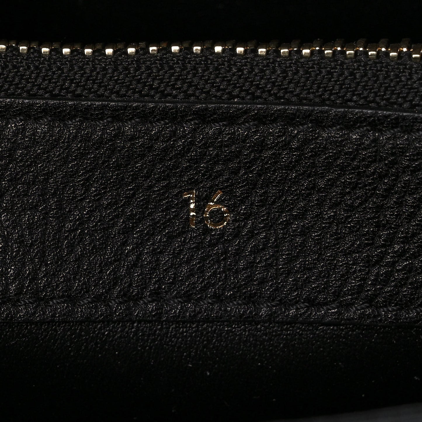 Grained Calfskin Small 16 Top Handle Bag Black