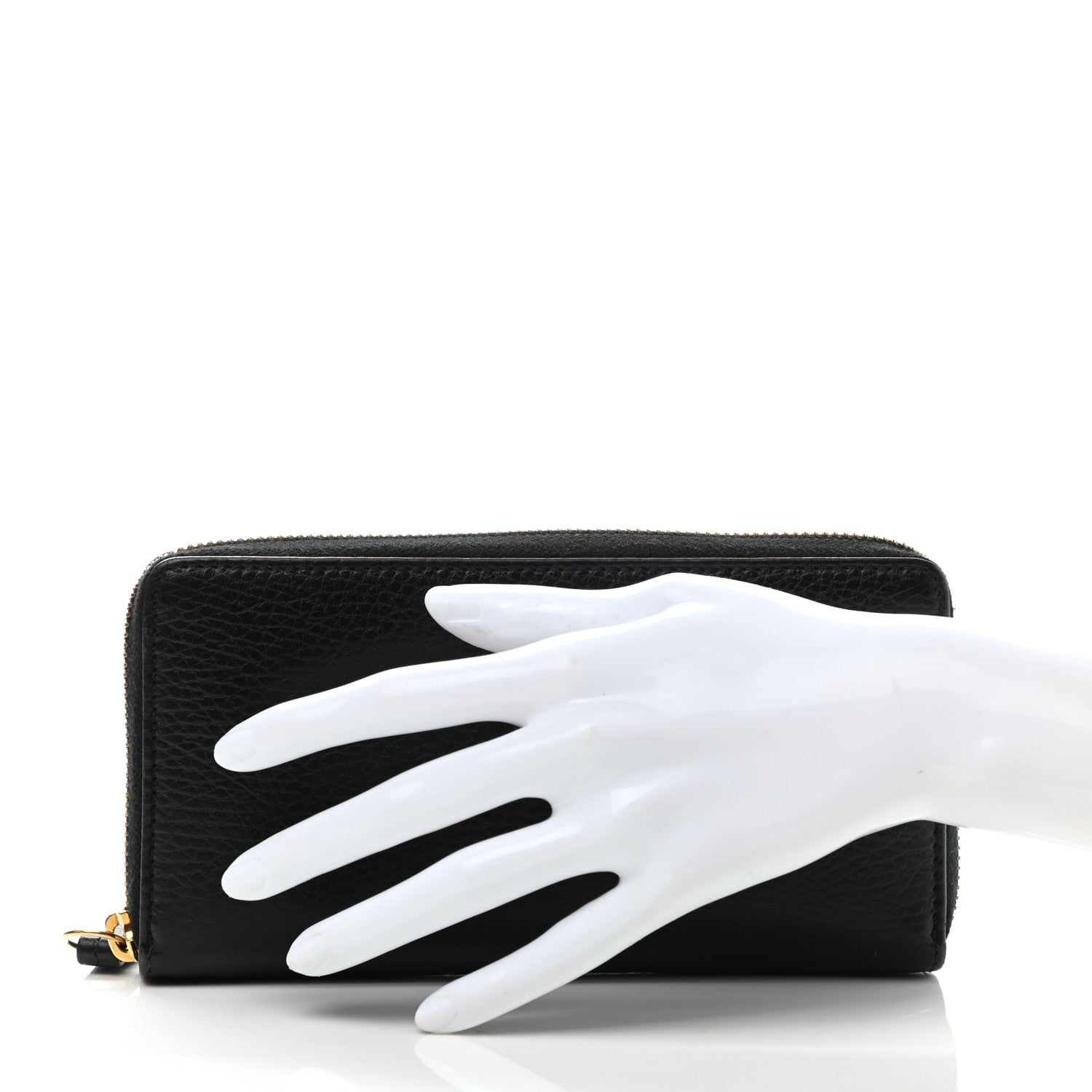 Gucci Dollar Calfskin GG Marmont Zip Around Wallet Black 2 of 8