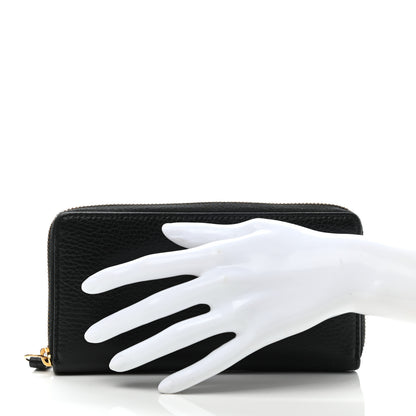 Gucci Dollar Calfskin GG Marmont Zip Around Wallet Black 2 of 8