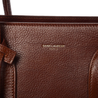 Saint Laurent Grained Calfskin Medium Supple Sac De Jour Dark Brown 15 of 15
