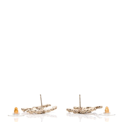Chanel Enamel Metal Chain French New Wave CC Earrings Black Gold 3 of 4
