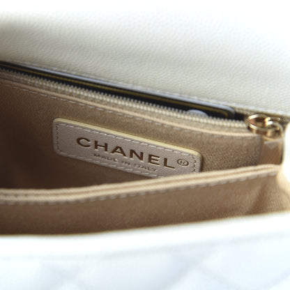Chanel Iridescent Caviar Quilted Extra Mini Coco Handle Flap Ivory 8 of 11