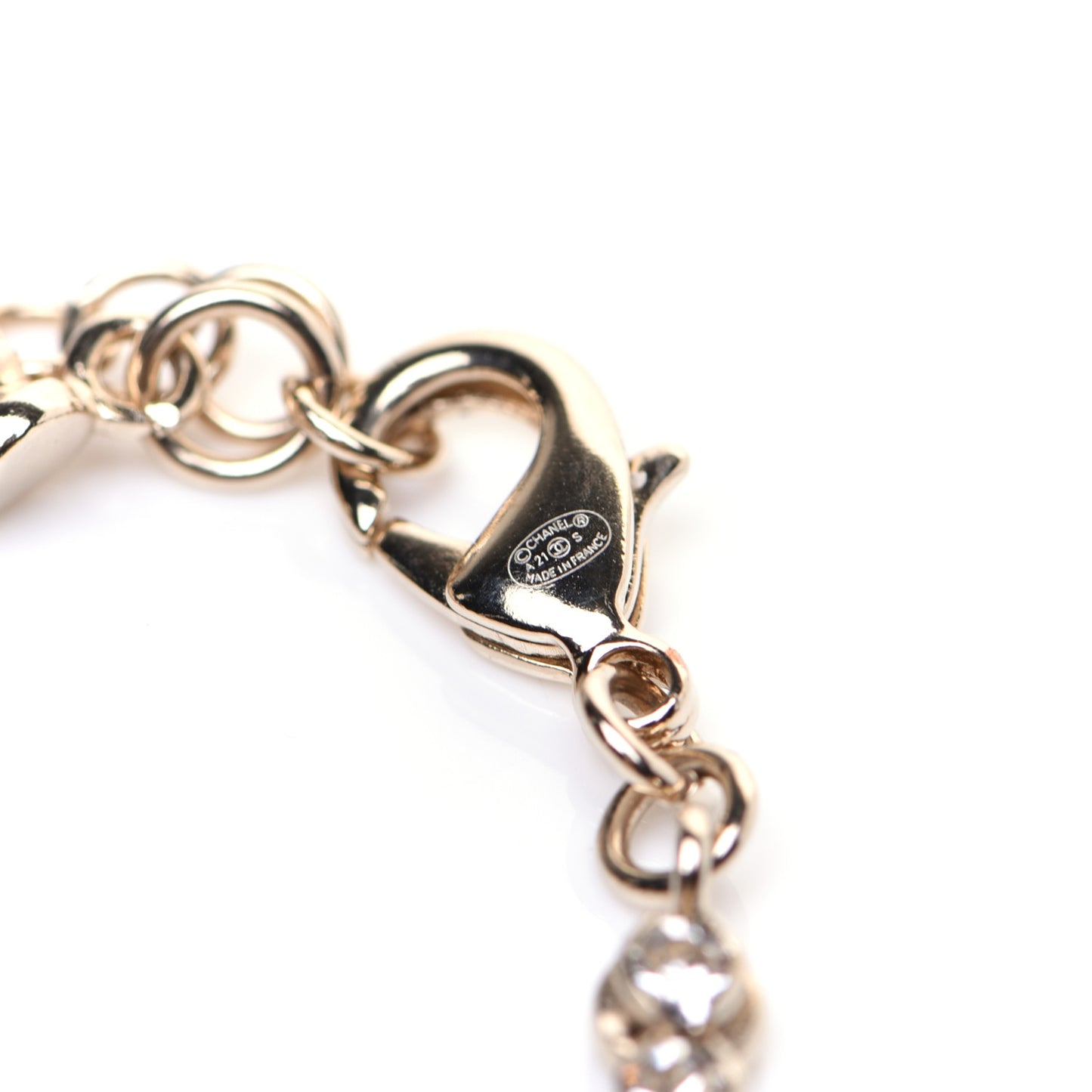 Crystal CC Chain Bracelet Gold