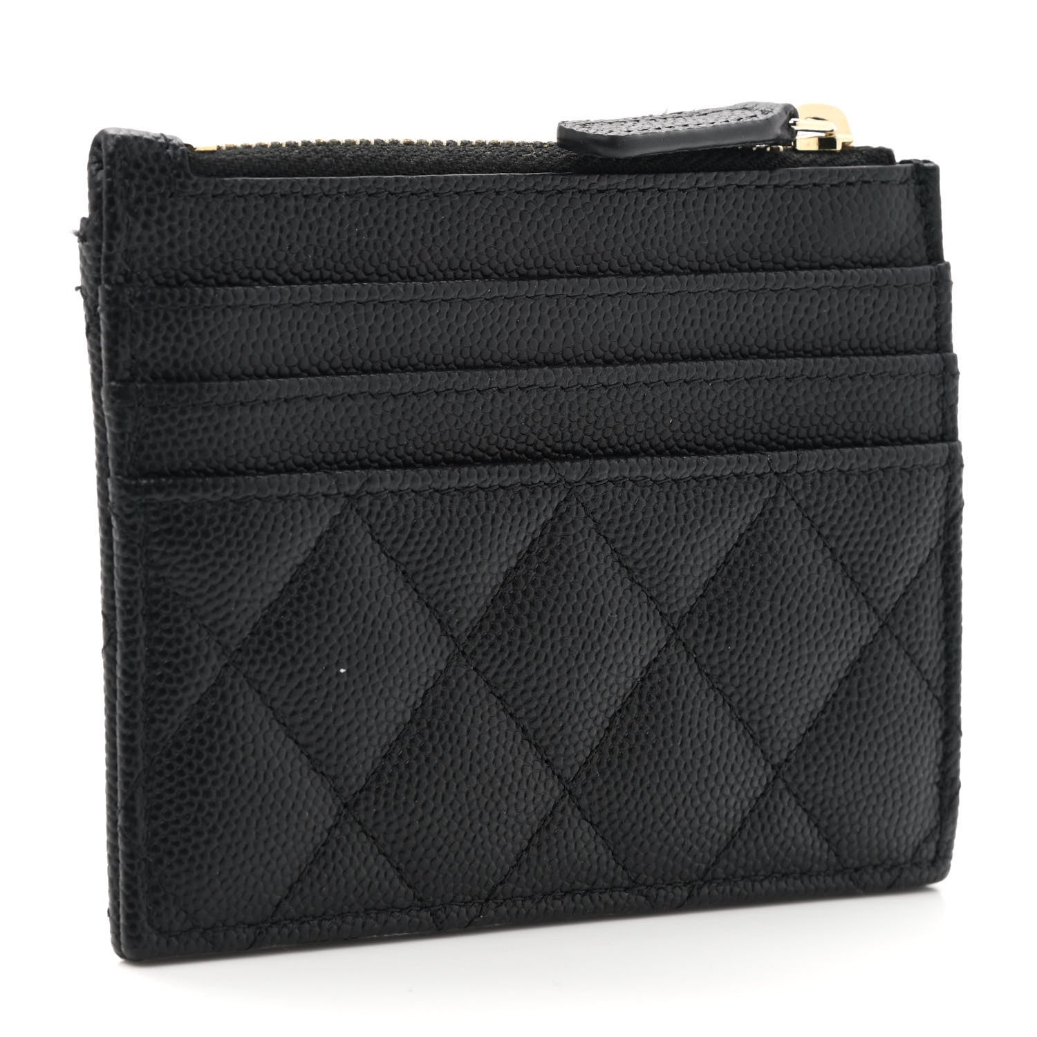 Chanel Caviar Quilted CC Zip Card Holder Black 3 of 8