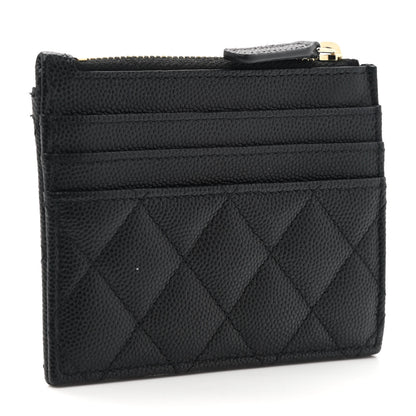 Chanel Caviar Quilted CC Zip Card Holder Black 3 of 8