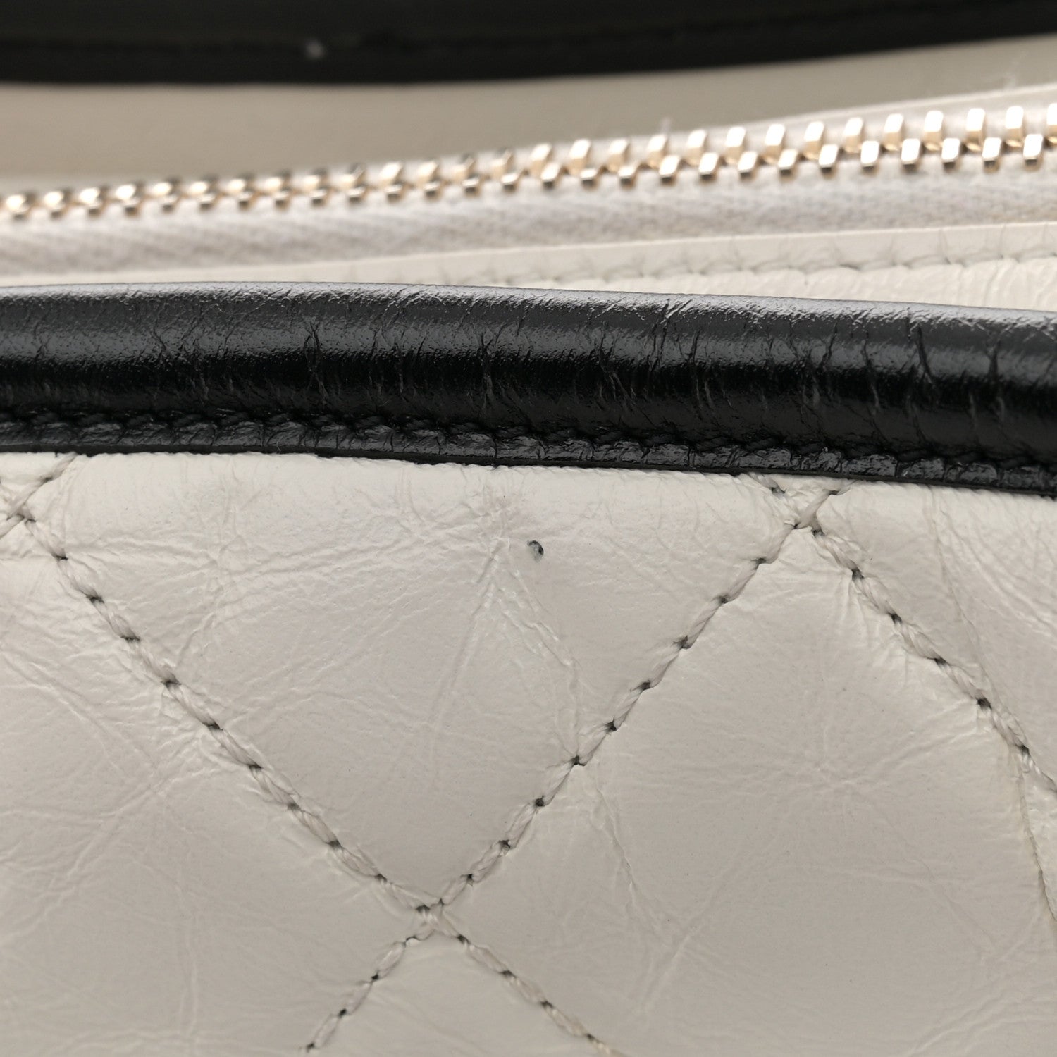 Chanel Aged Calfskin Quilted Small Gabrielle Hobo Black White 11 of 14