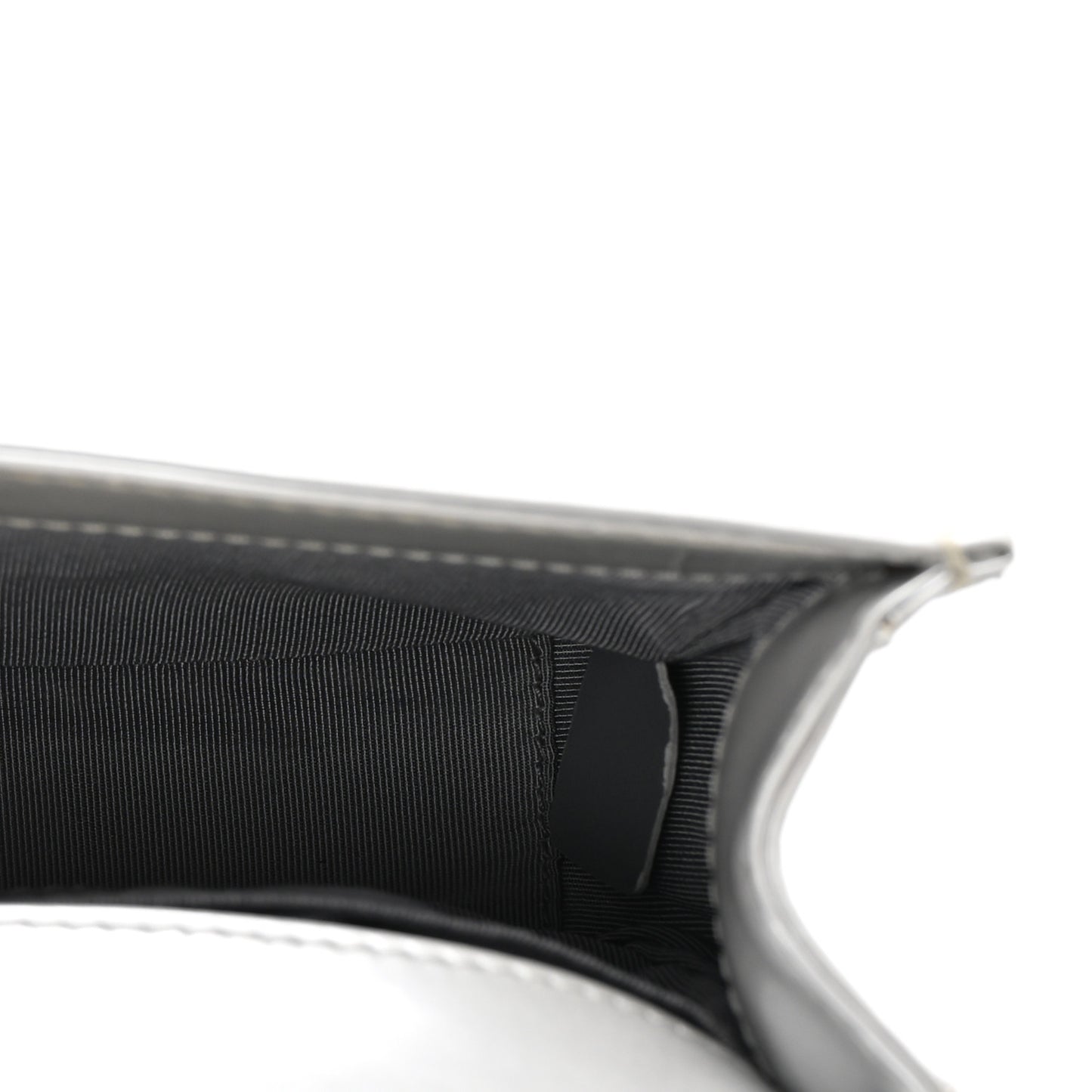 Iridescent Glazed Calfskin Small Boy Flap Silver