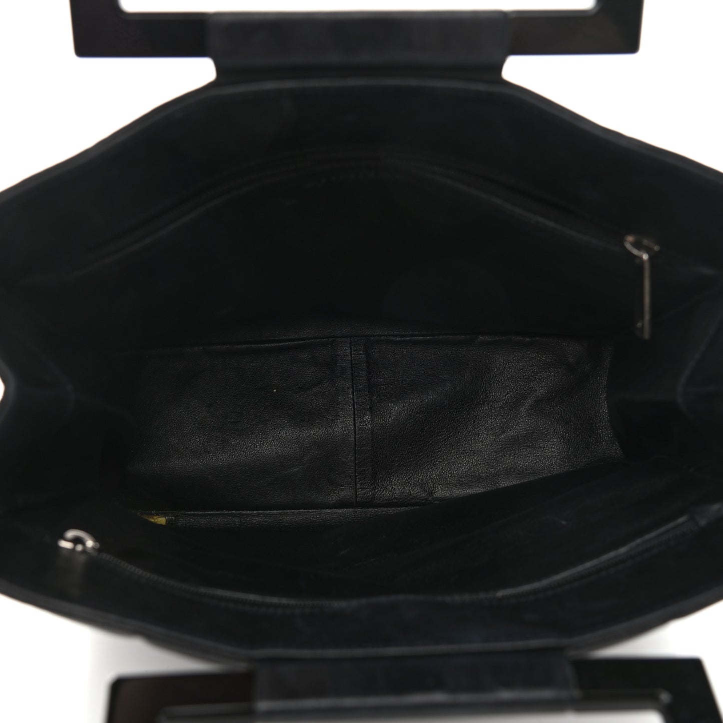 Lambskin Chocolate Bar Quilted Frame Handbag Black