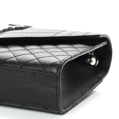 Saint Laurent Grain De Poudre Textured Mixed Matelasse Triquilt Medium Monogram Satchel Black 8 of 8