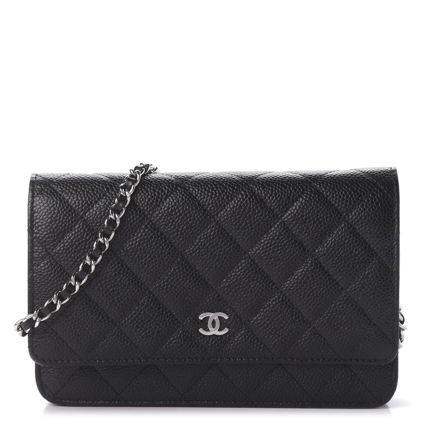 Caviar Quilted Wallet On Chain WOC Black