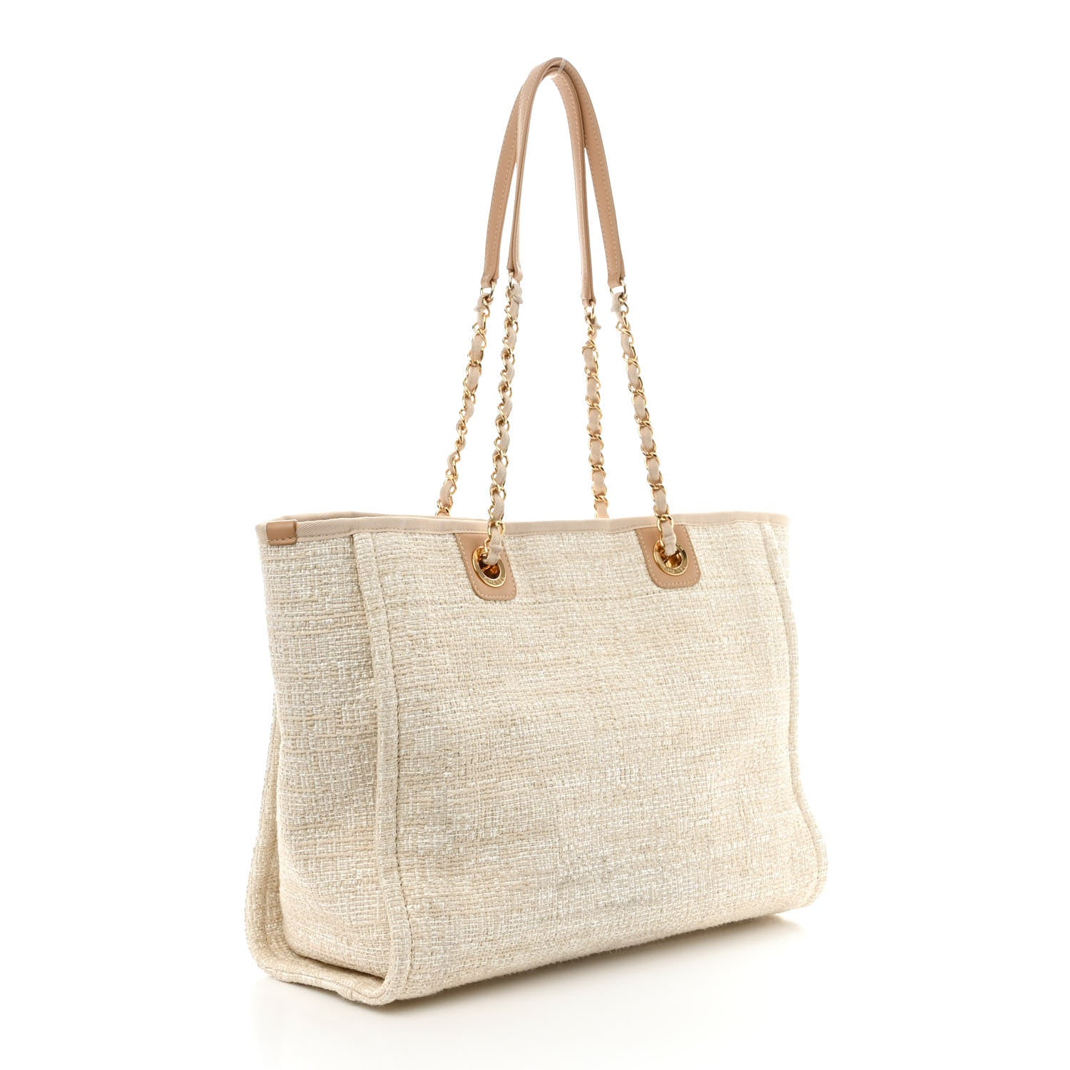Chanel Lurex Boucle Small Deauville Tote Ivory 3 of 11