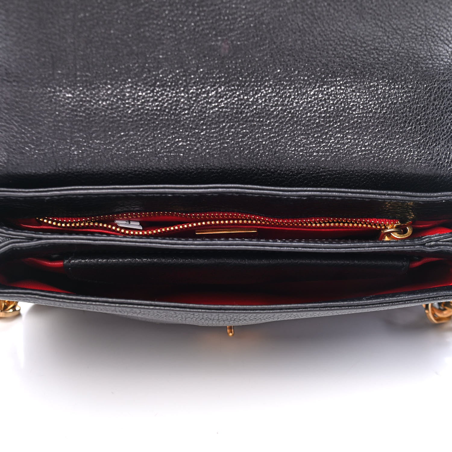 Prada Calfskin Calf Hair Leopard Print Chain Crossbody Bag Black 5 of 9