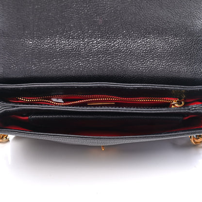 Prada Calfskin Calf Hair Leopard Print Chain Crossbody Bag Black 5 of 9