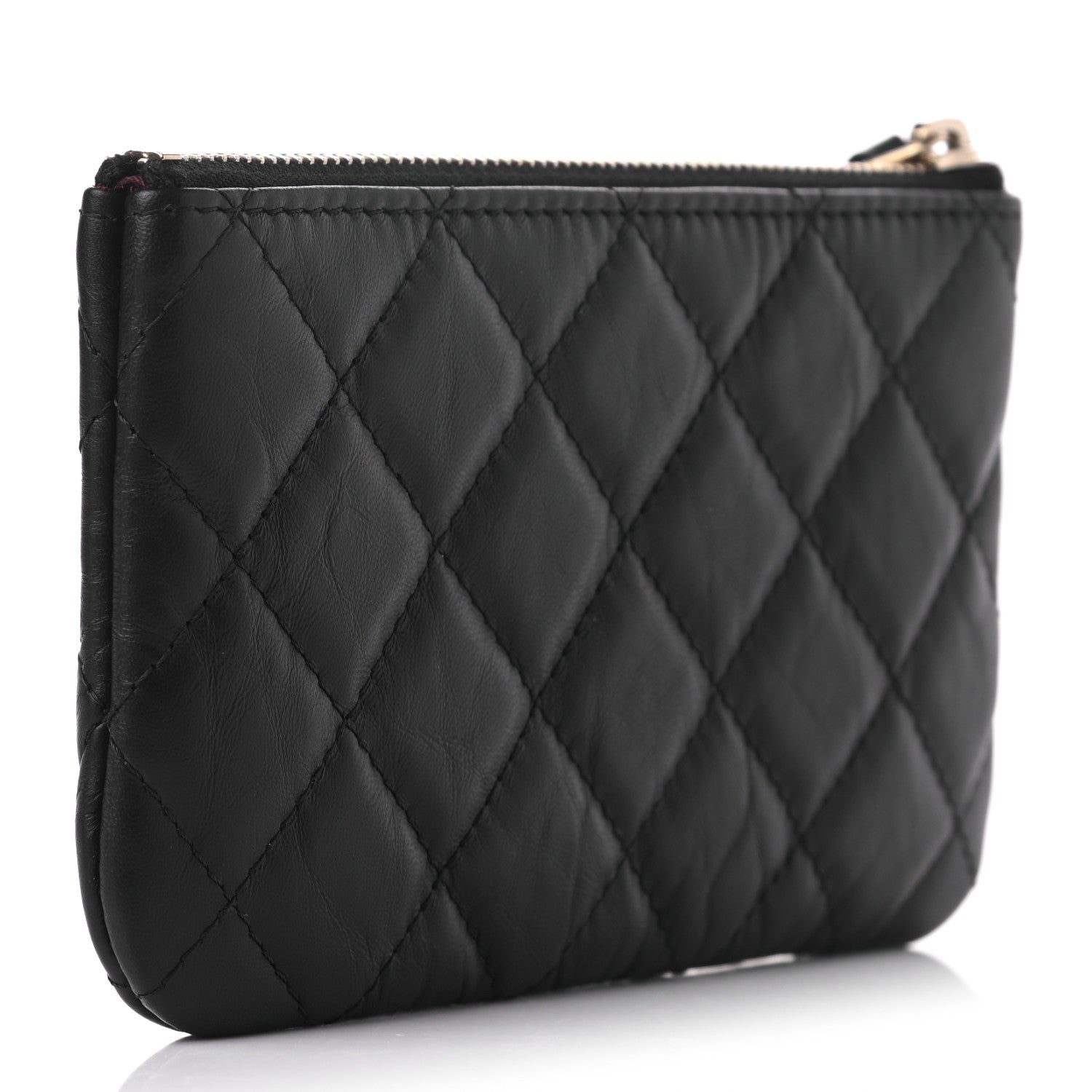 Chanel Aged Calfskin Quilted Small Lucky Charms Cosmetic Case Black 3 of 7