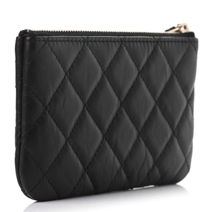 Chanel Aged Calfskin Quilted Small Lucky Charms Cosmetic Case Black 3 of 7