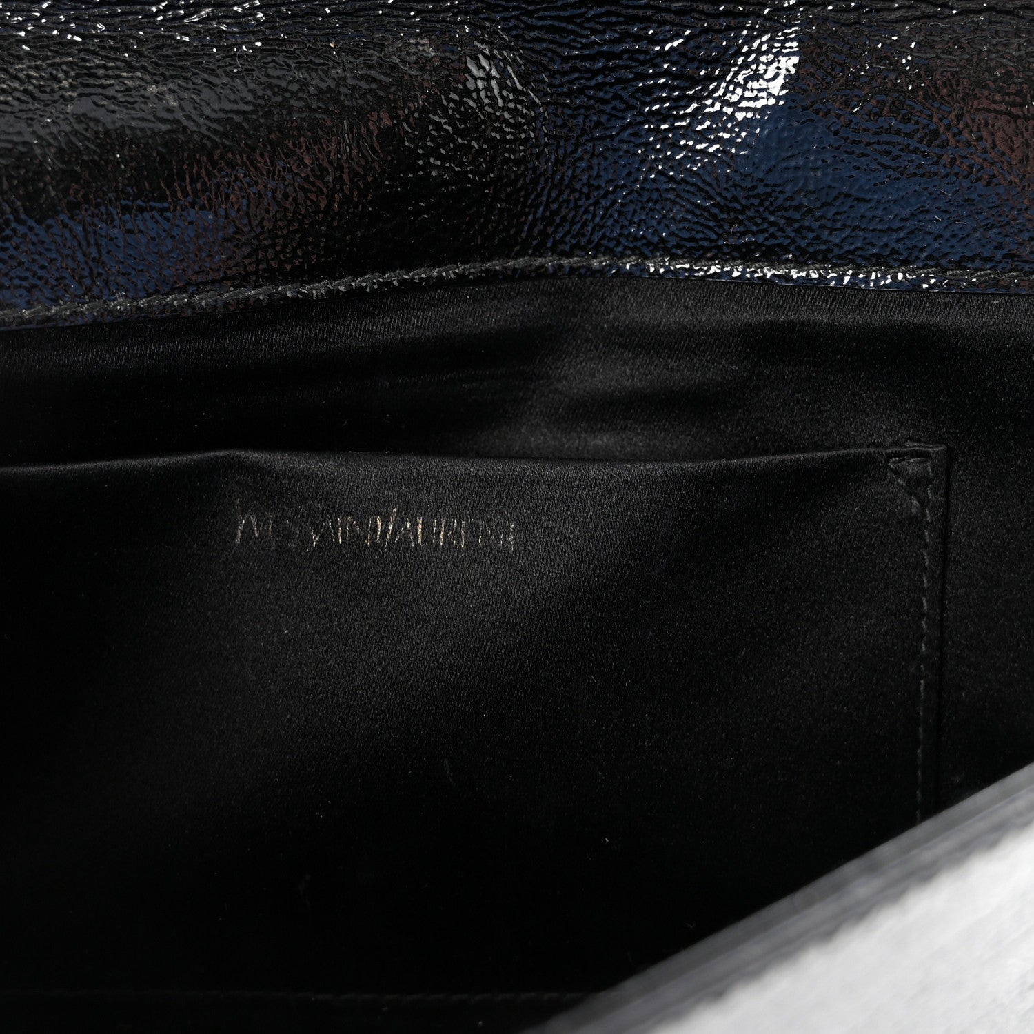 Saint Laurent Textured Patent Monogram Large Belle De Jour Clutch Black 6 of 6