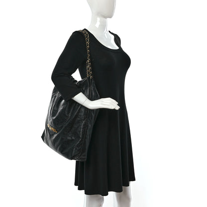 Chanel Shiny Calfskin Quilted Large Chanel 22 Black 2 of 12