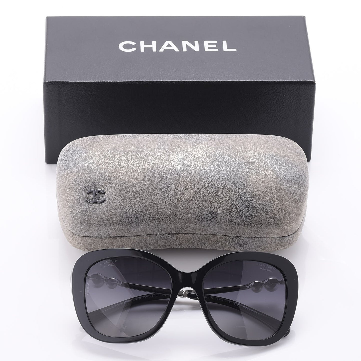 Acetate Polarized Butterfly Winter Pearl Sunglasses 5339-H-A Black