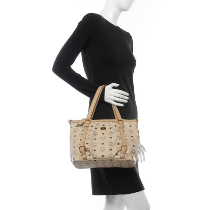 MCM Visetos Medium Essentials Shopper Tote Beige 2 of 10
