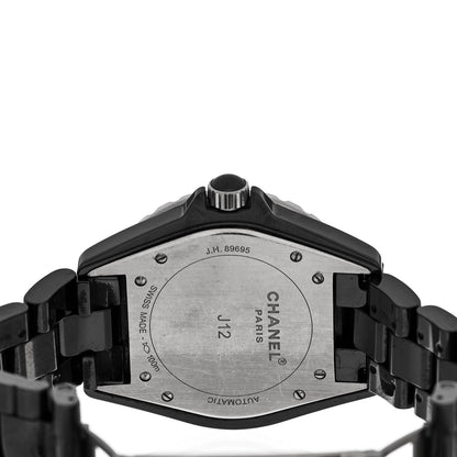 Chanel Stainless Steel Ceramic Diamond Pave Bezel 41mm J12 Automatic Watch Black 4 of 5