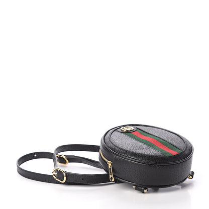 Gucci Grained Calfskin Web Mini Ophidia Round Backpack Black 3 of 8