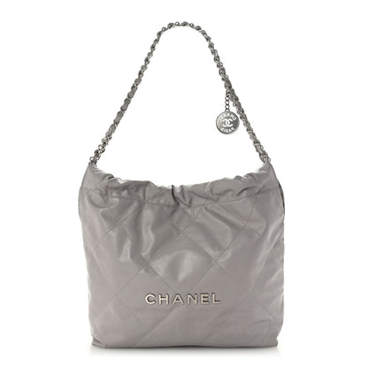 Chanel Shiny Calfskin Quilted Small Chanel 22 Grey 1 of 15