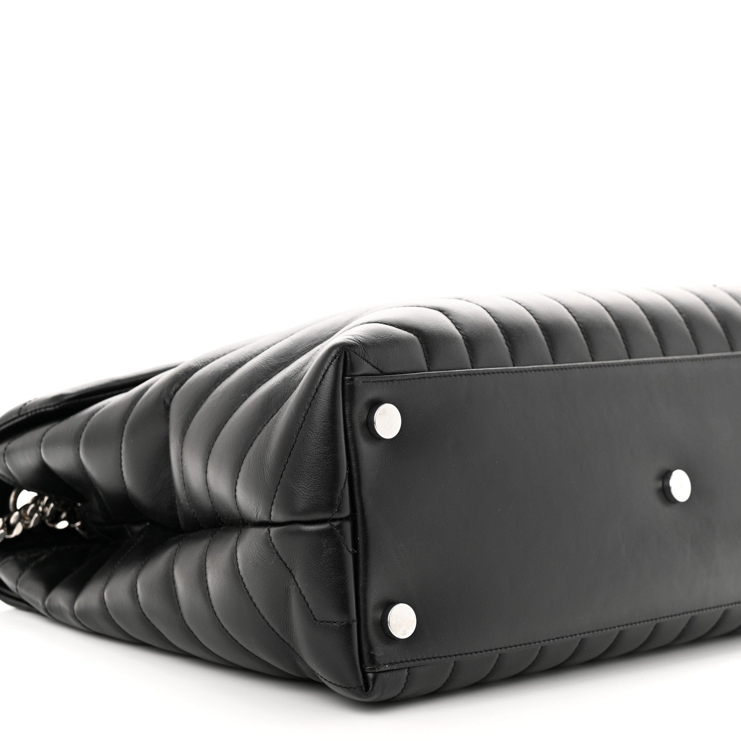 Saint Laurent Calfskin Y Quilted Monogram Large Loulou Chain Satchel Black 9 of 11