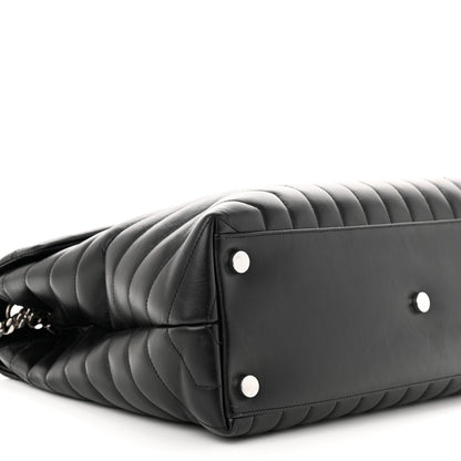 Saint Laurent Calfskin Y Quilted Monogram Large Loulou Chain Satchel Black 9 of 11