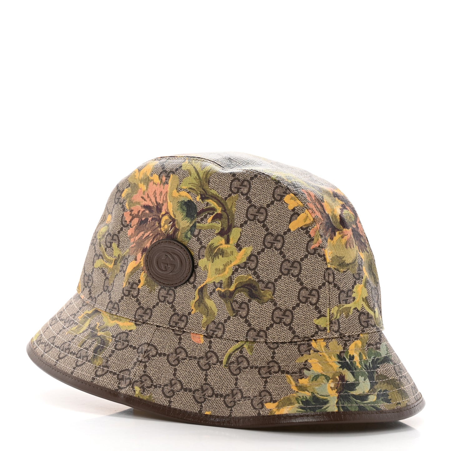 GG Supreme Monogram Azalea Calfskin Dusty Carnation Retro Interlocking G Bucket Hat M Beige Ebony Multicolor