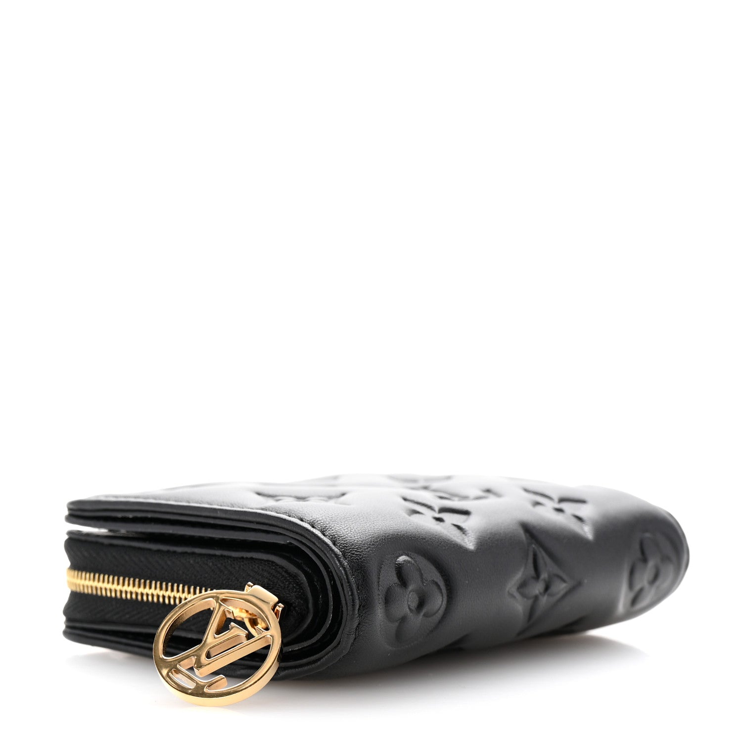 Louis Vuitton Lambskin Embossed Monogram Lou Coussin Wallet Black 4 of 7