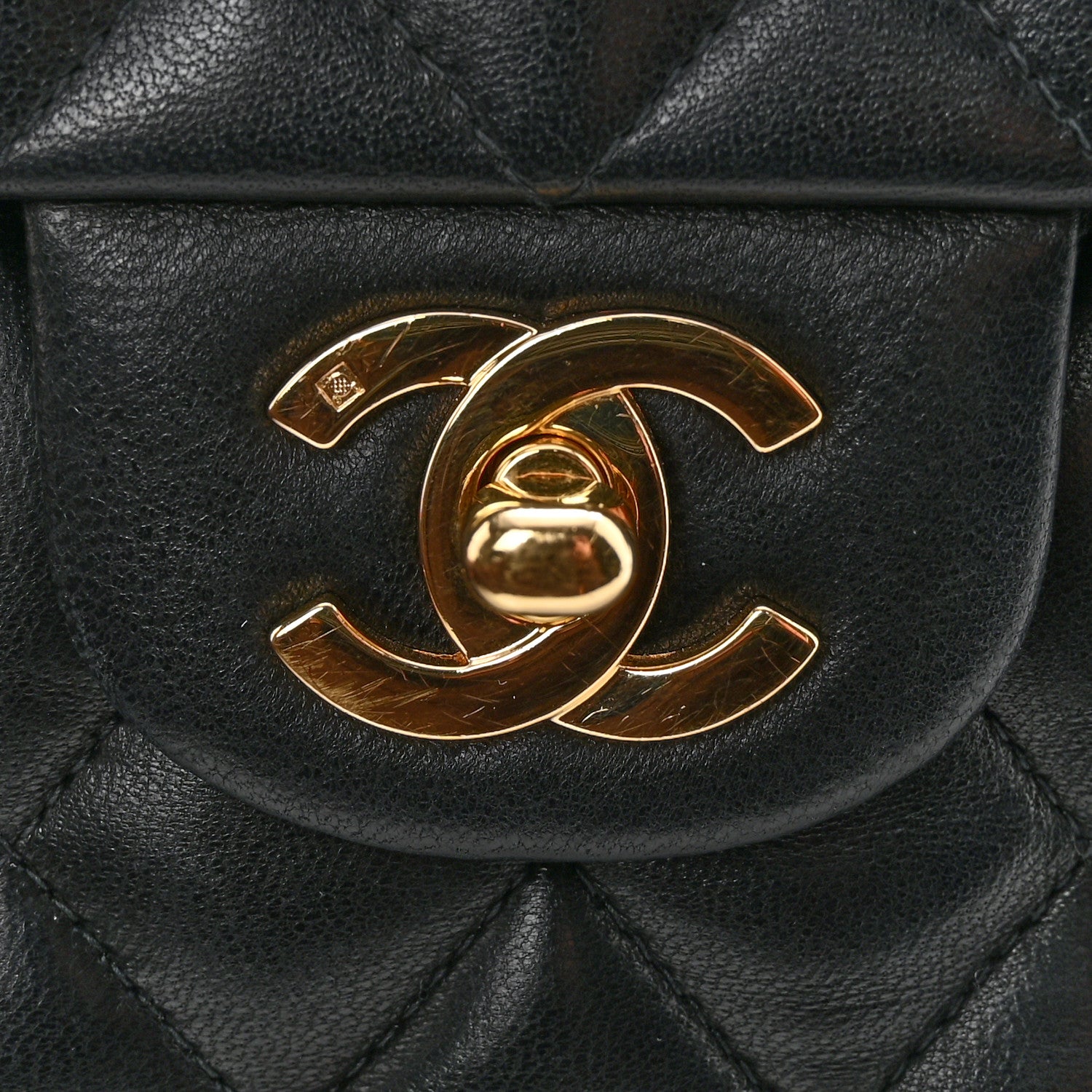 Chanel Lambskin Quilted Medium Double Flap Black 12 of 13