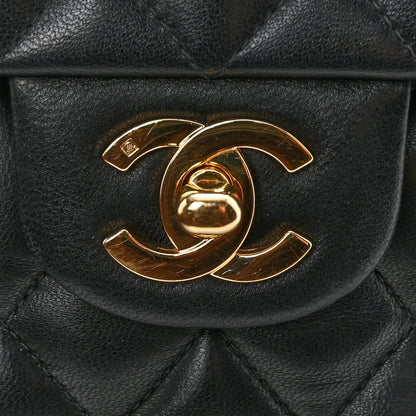 Chanel Lambskin Quilted Medium Double Flap Black 12 of 13